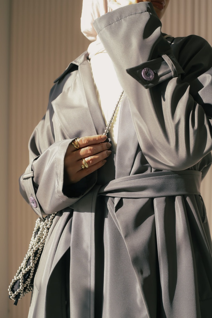 Grey Vague Girl Coat
