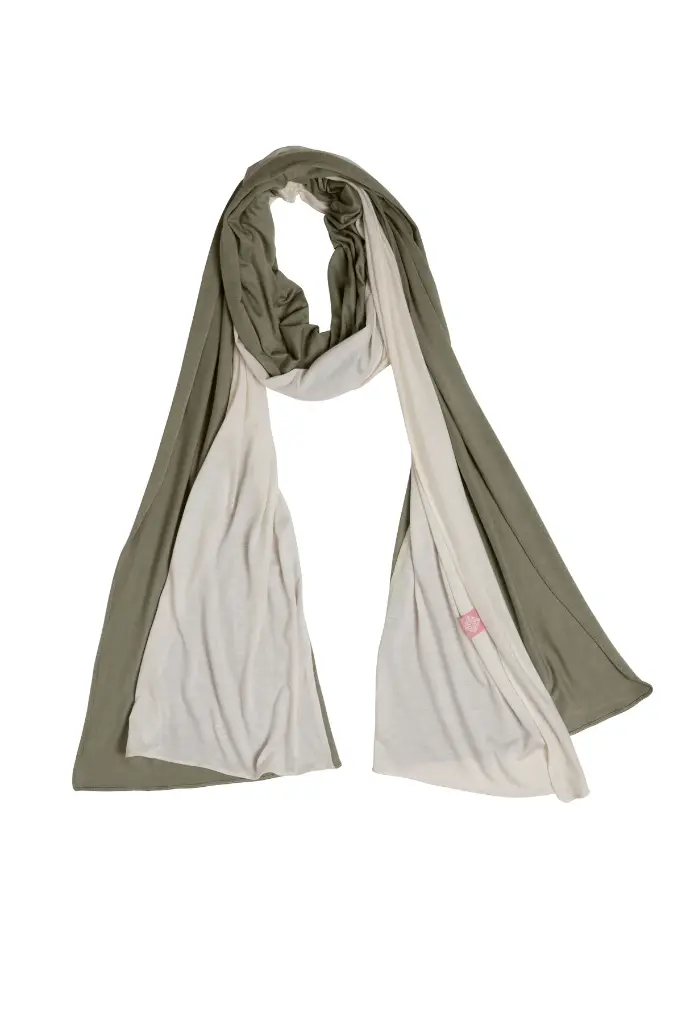 Off-White&Sage Green Dual Aura Scarf  