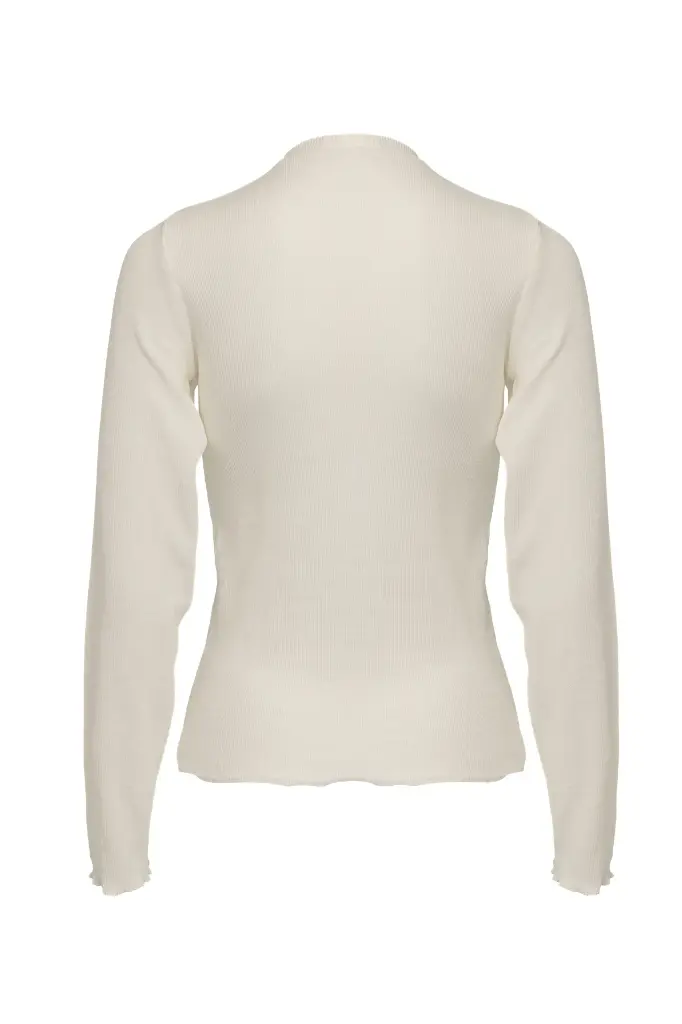 Ribbed Long Sleeve Top-OffWhite 