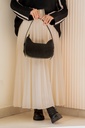Crème Accordion Suede Skirt