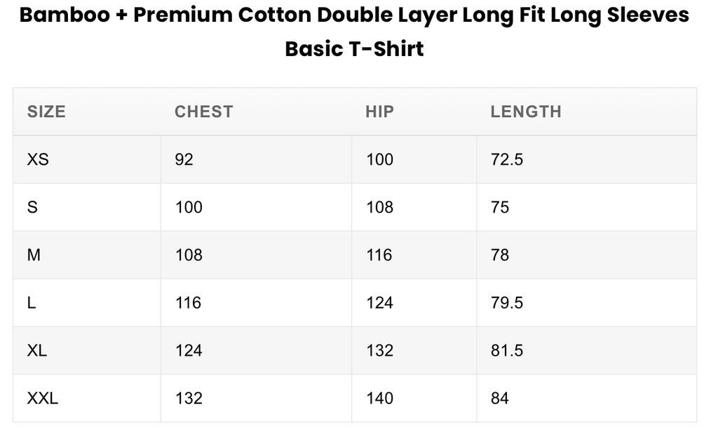 Double Layer Long Fit Long Sleeves Basic T-Shirt- Black  
