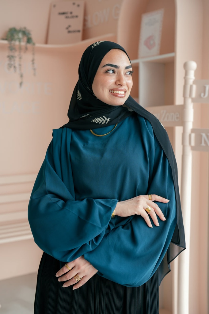 Teal Louvre Blouse