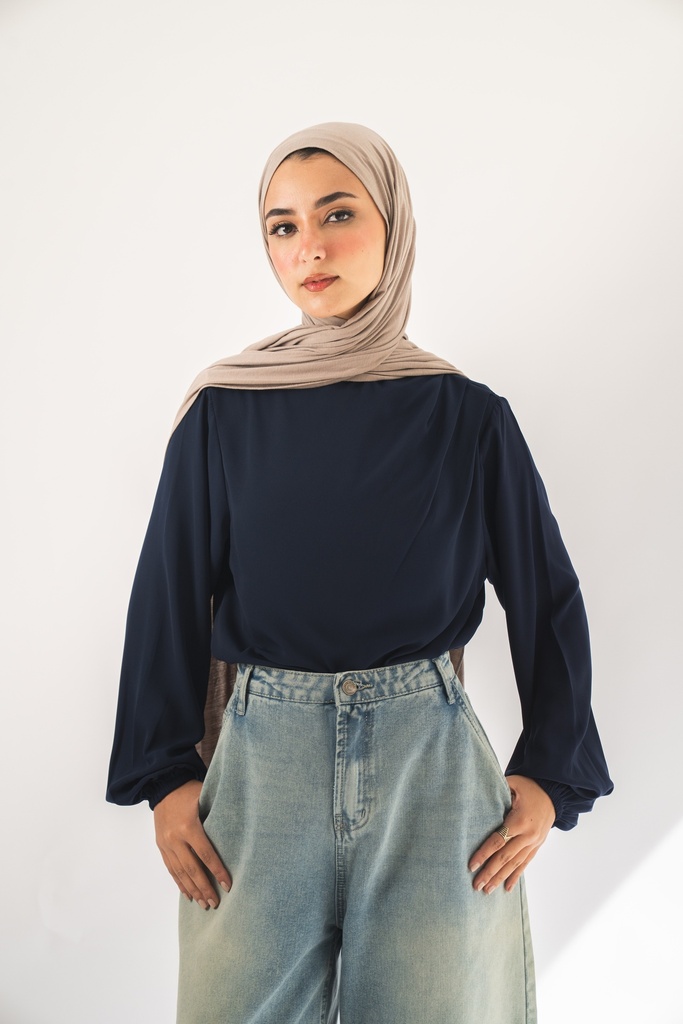 Navy Solana Blouse