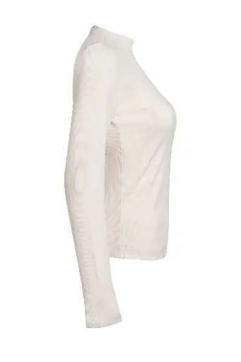 Regular Fit Ribbed Long Sleeve-OffWhite 