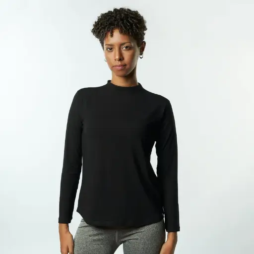 Double Layer Long Sleeves Undershirt-Black